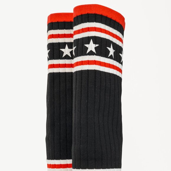 Givenchy Black Over-the-Knee Star & Stripe Sock Rain Boots - Picture 8 of 10